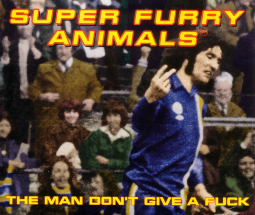 Selebrasi ikonik Robin Friday dijadikan kover untuk single The Man Don’t Give A F**k dari Super Furry Animals (sumber foto: allmusic.com)